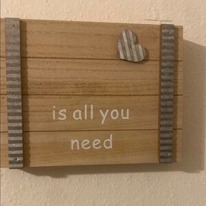 Rustic Wooden Wall Decor with Heart Accent